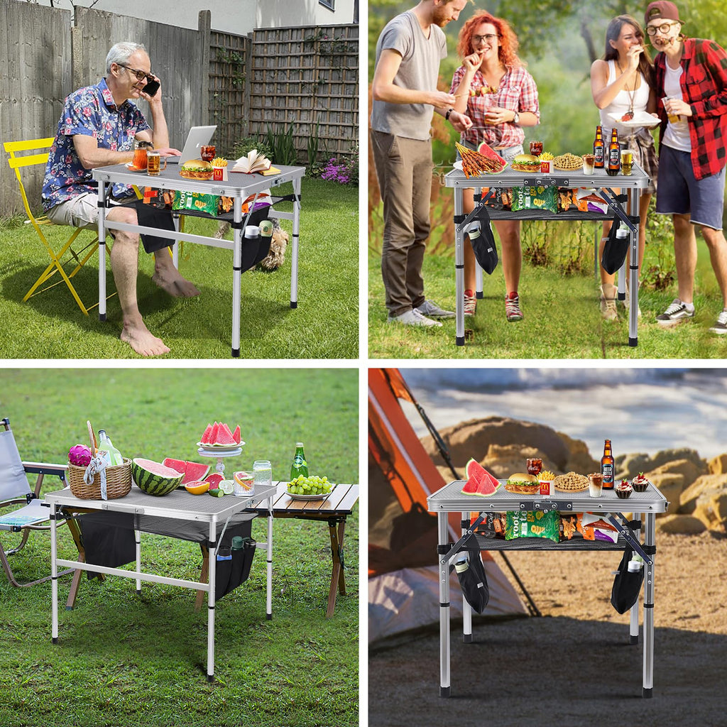 Height Adjustable Aluminum Folding Table U744679