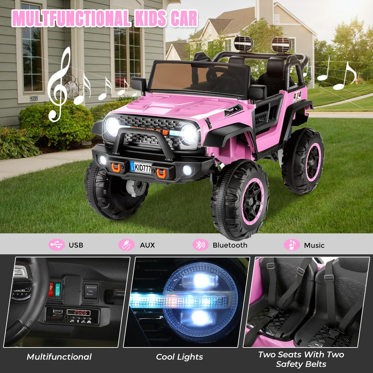 24V Pink Ride on Toy Car H230115