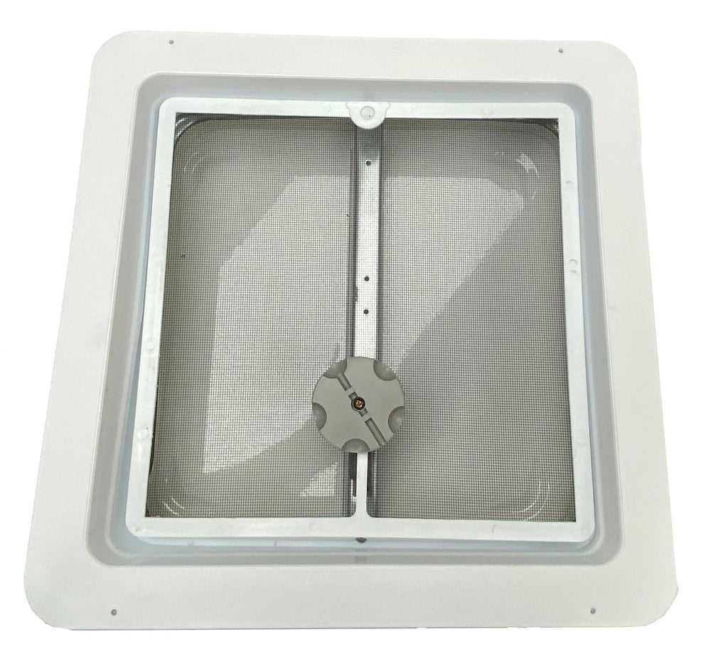 RV Roof Vent with White Metal Lid Q702