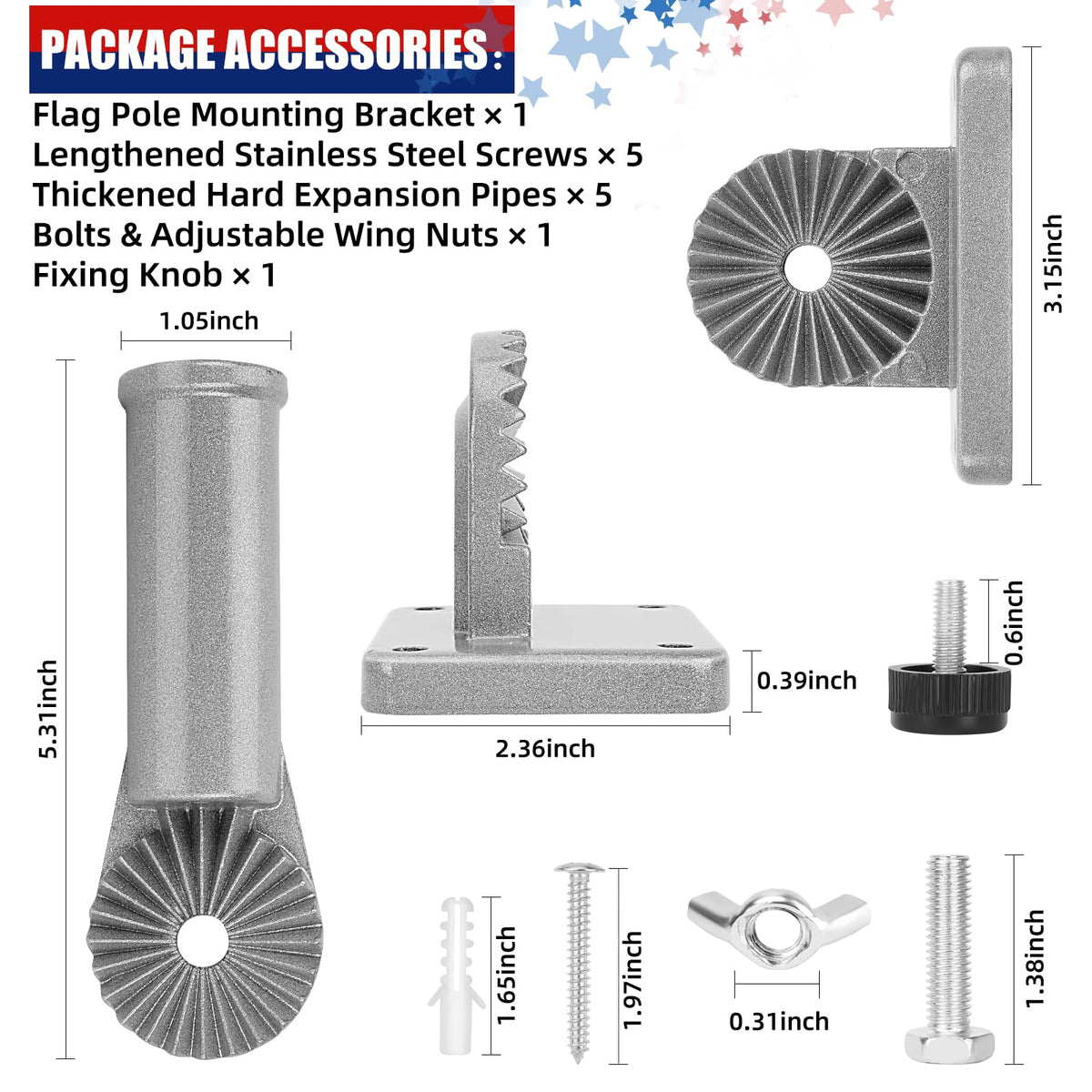Heavy Duty Aluminum Flag Pole Holder Y118084
