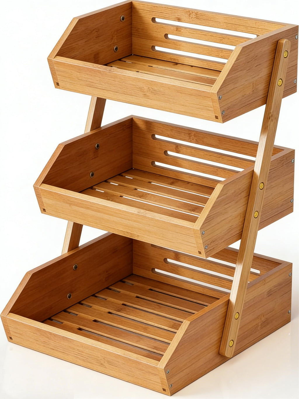 3-Tier Bamboo Fruit & Vegetable Basket Organizer B8249