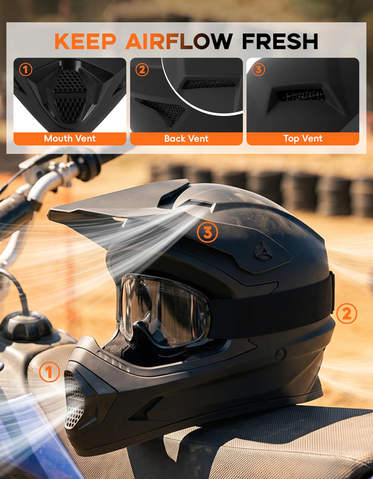 Black Youth Kids Full Face Motocross Helmet X6467