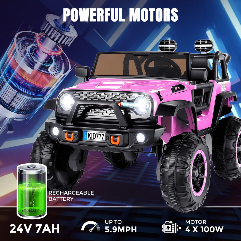 24V Pink Ride on Toy Car H230115