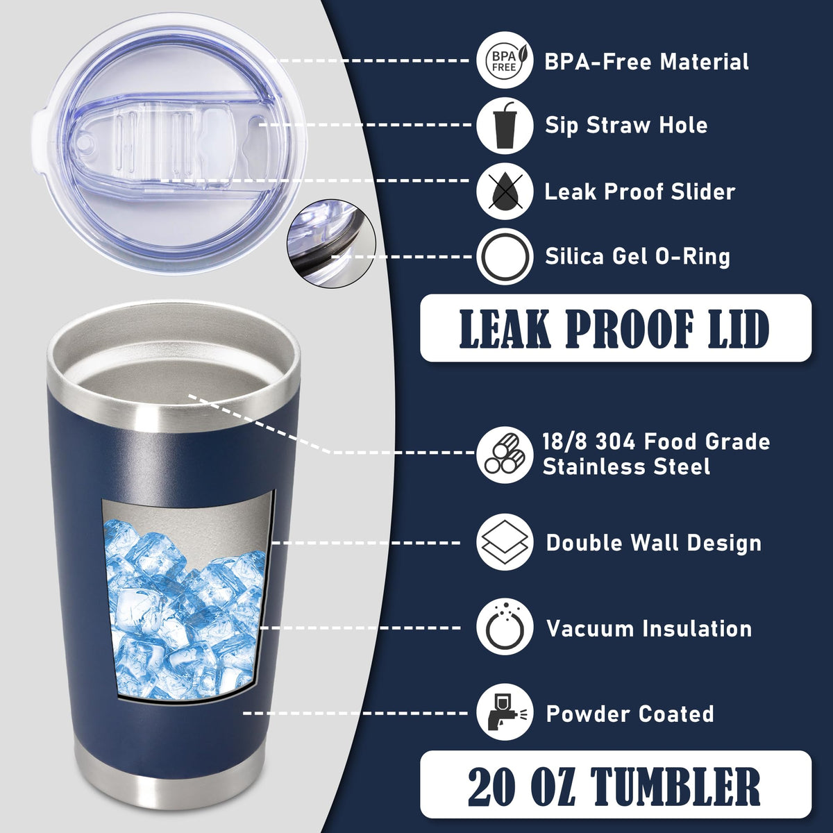 20oz Insulated Stainless Steel Tumbler with Lid J60446