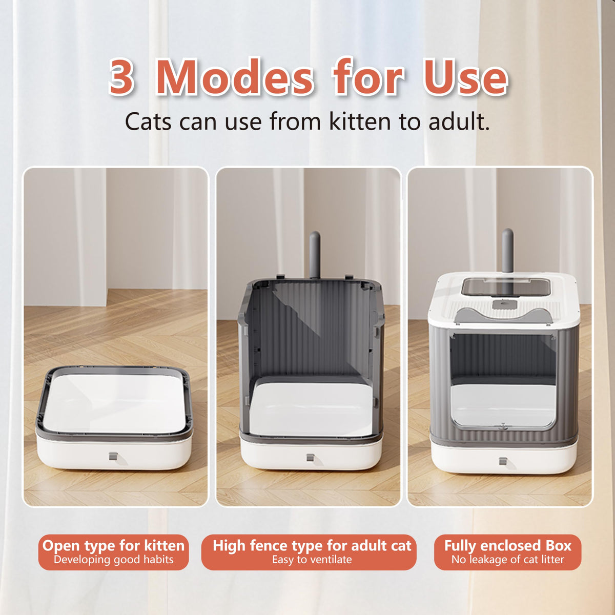 Covered Cat Litter Box with Lid V7645