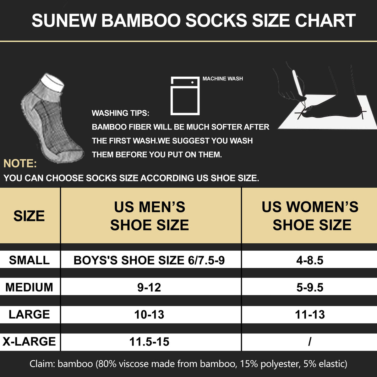 6 Pairs Viscose Bamboo Cushioned Ankle Socks A814