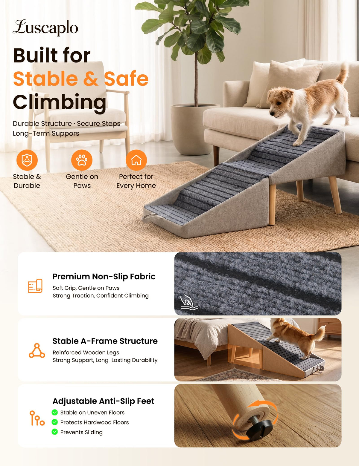 Dog Ramp and Pet Stairs 19" H G759602