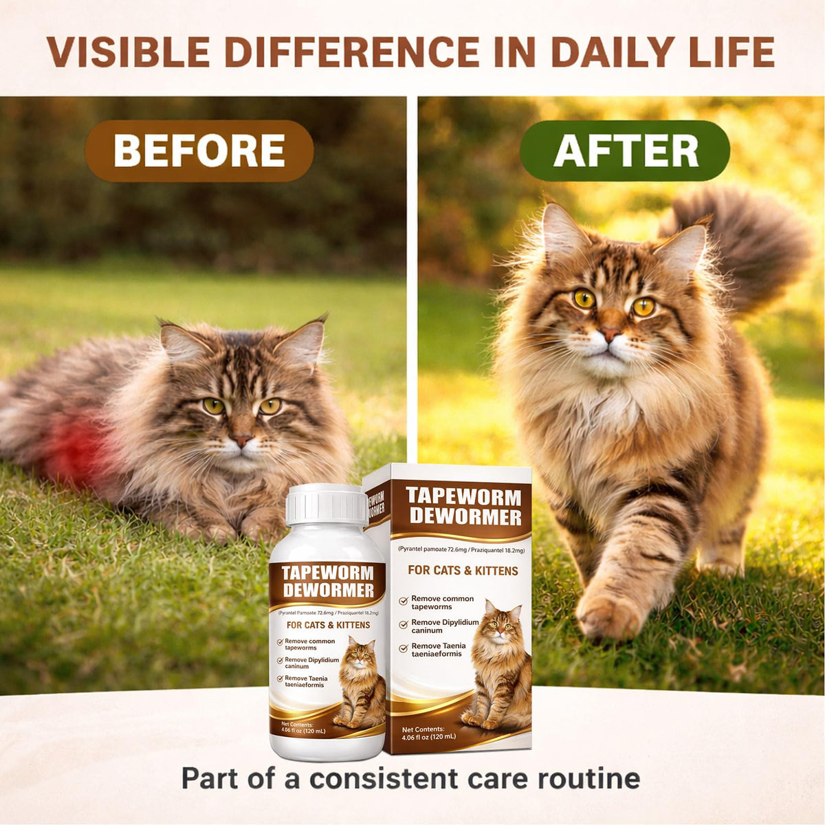 Cat Dewormer Liquid Broad Spectrum Treatment 120ml E899923