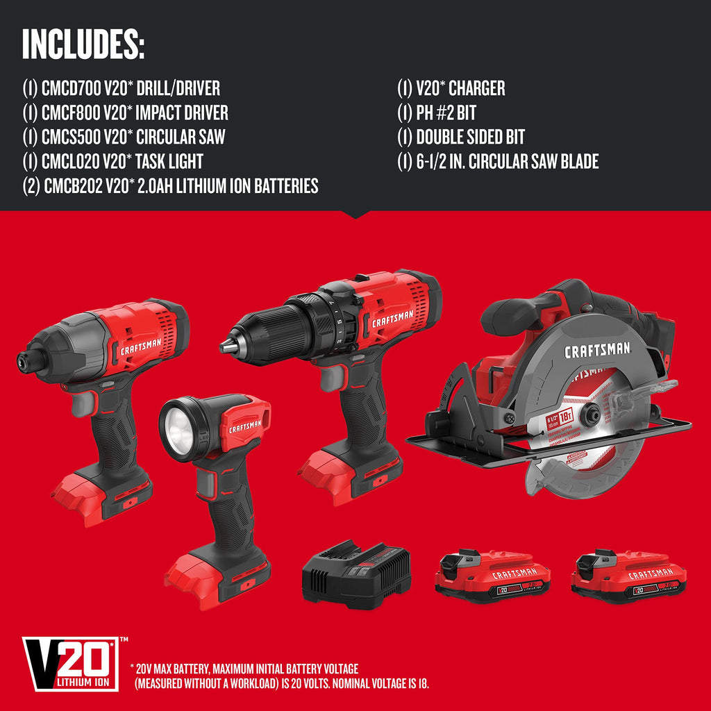 Cordless Power Tool Kit with Circular Saw Impact Driver Drill S864