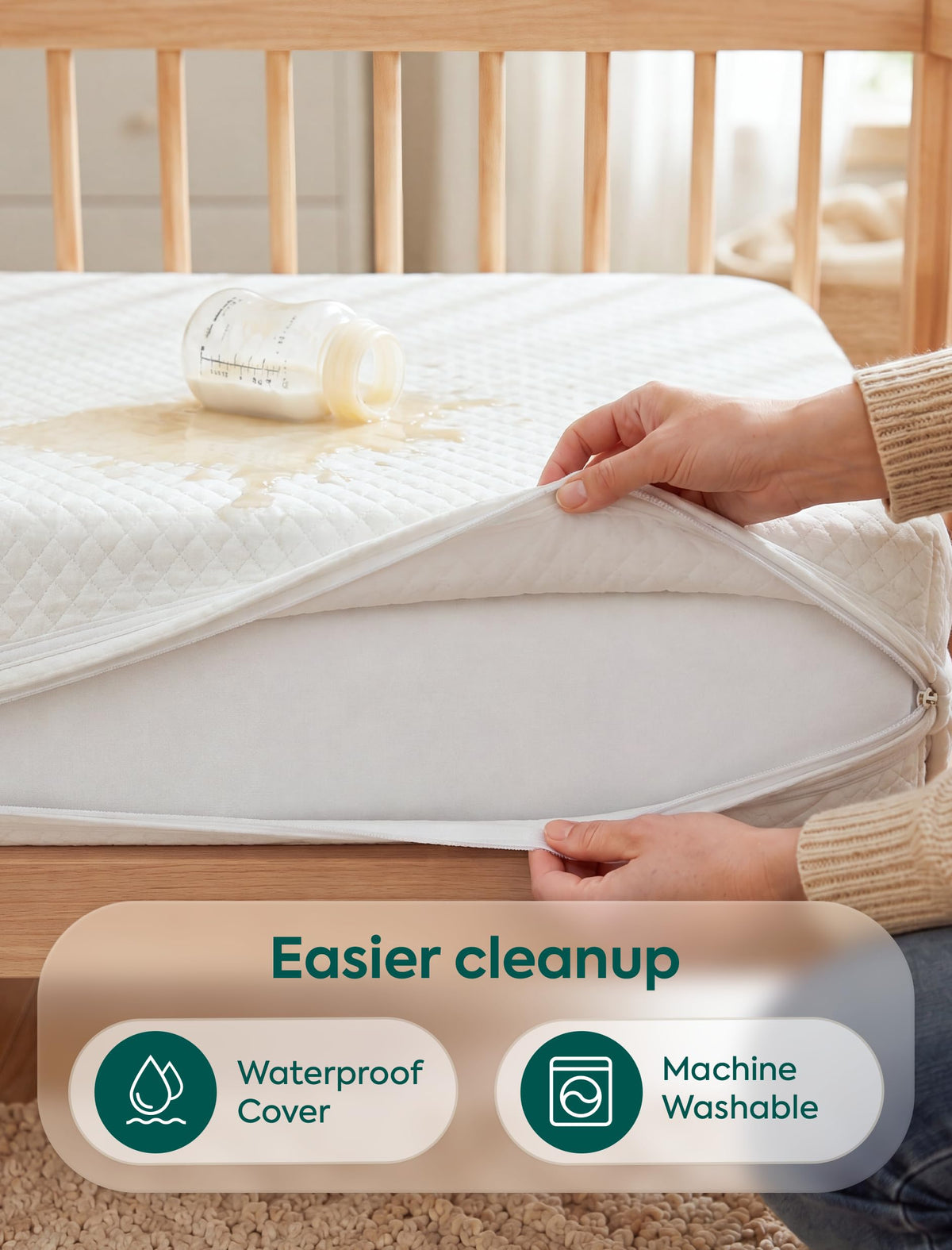 Dual-Sided Memory Foam Waterproof Crib Mattress I550