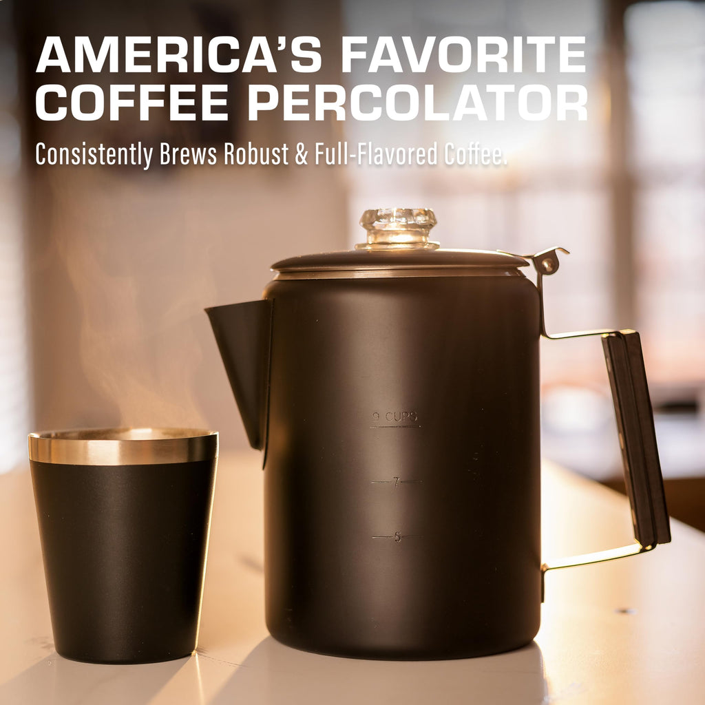 Black 9 Cup Percolator Coffee Pot D59946