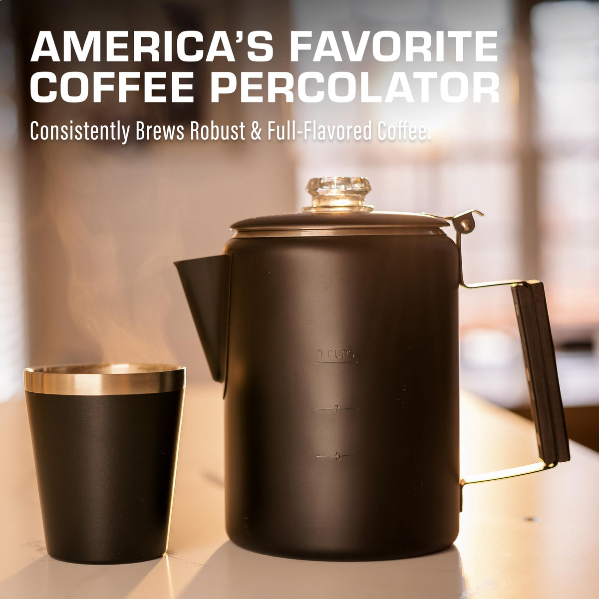 Black 9 Cup Percolator Coffee Pot D59946