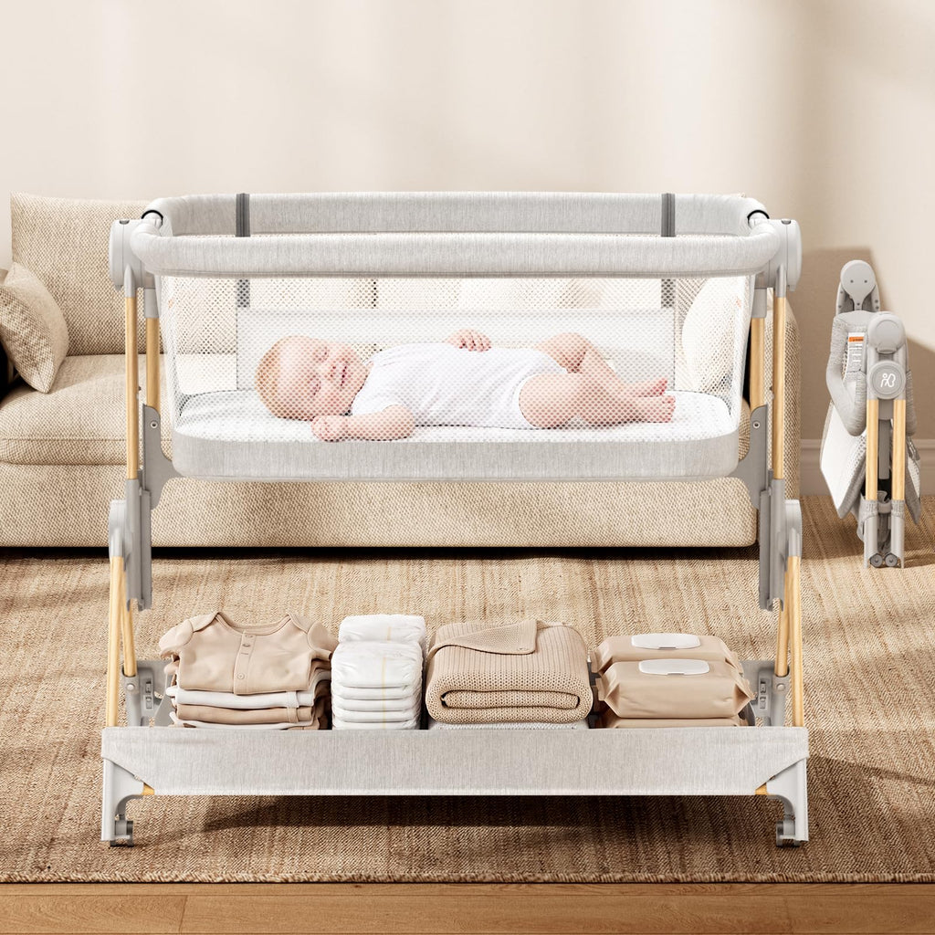 Baby Bassinet, 3-in-1 Bedside Sleeper, Foldable Crib G295251