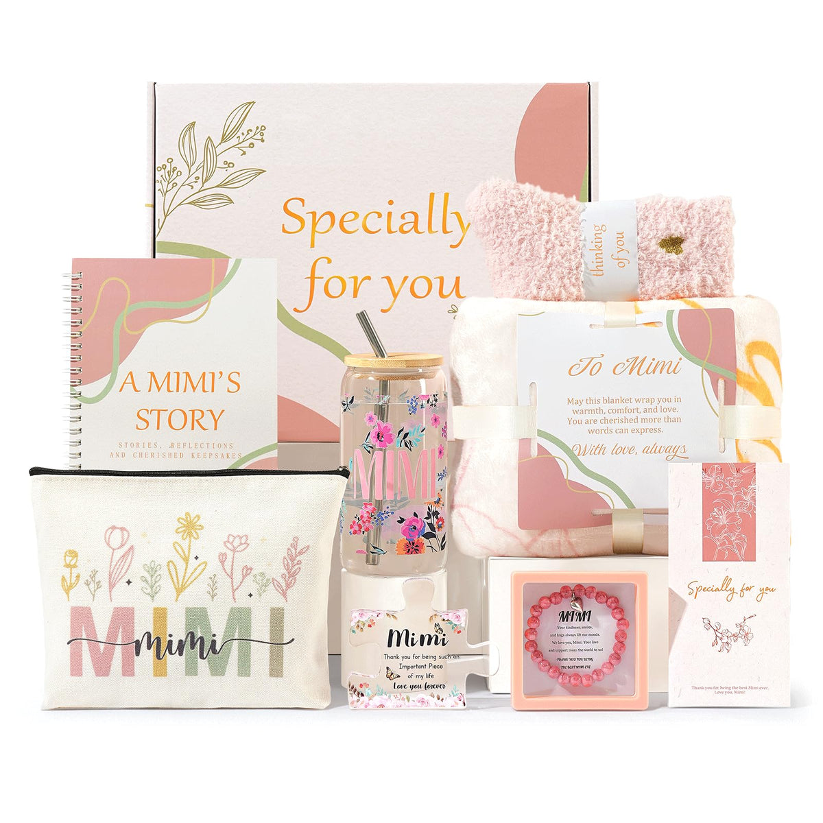 Grandma Gift Set with Blanket and Glass Cup B7379