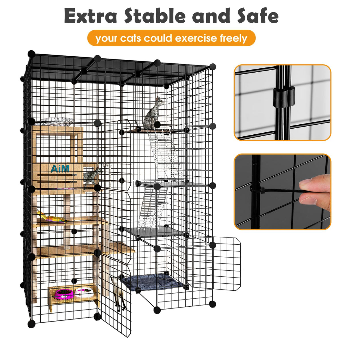 Large Detachable Metal Wire Cat Enclosure T2493