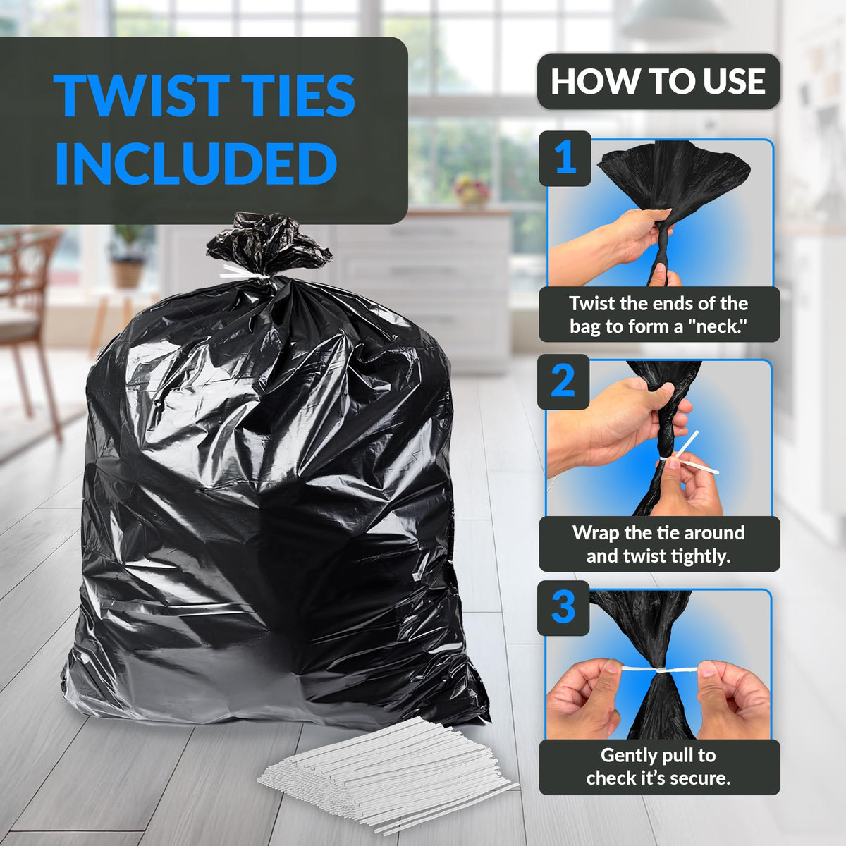 Black Heavy Duty Trash Bags 30 Count J59670