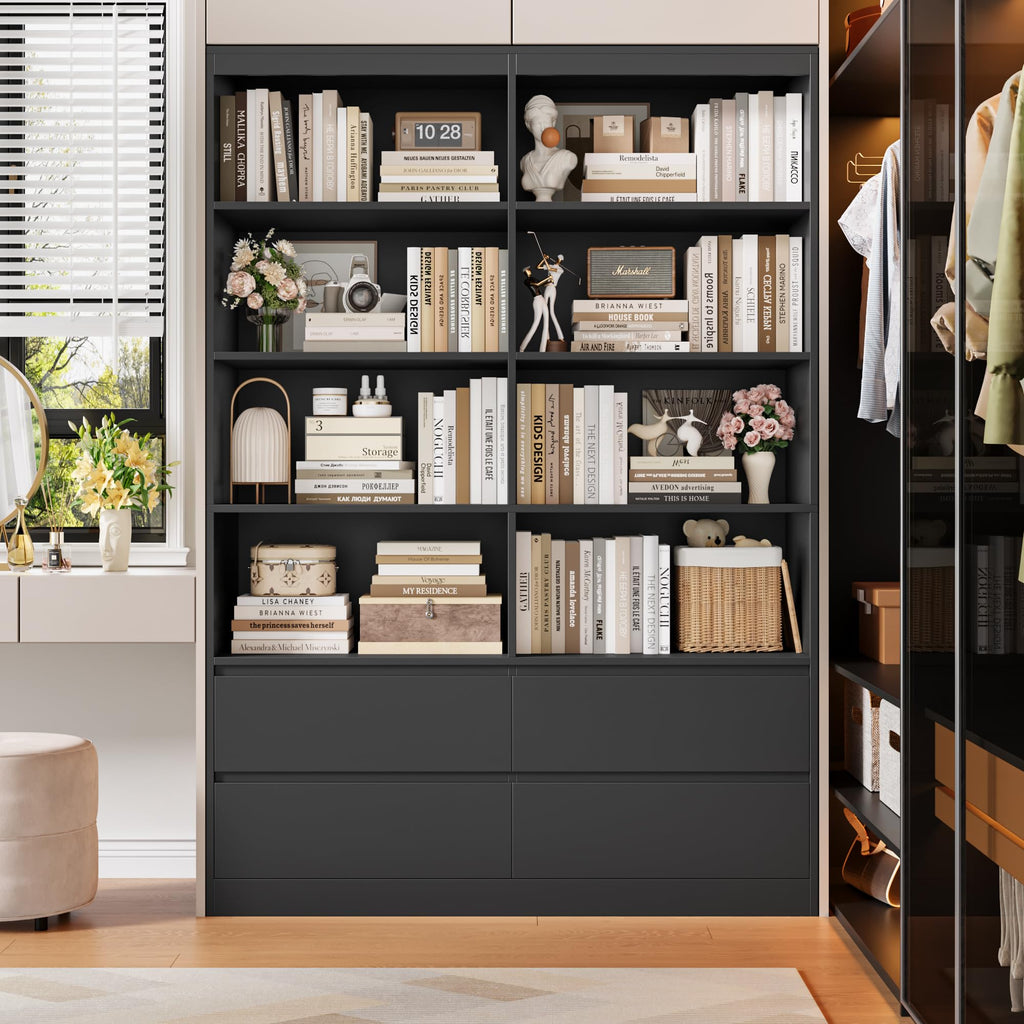 Black 4 Drawer Bookshelf M60164