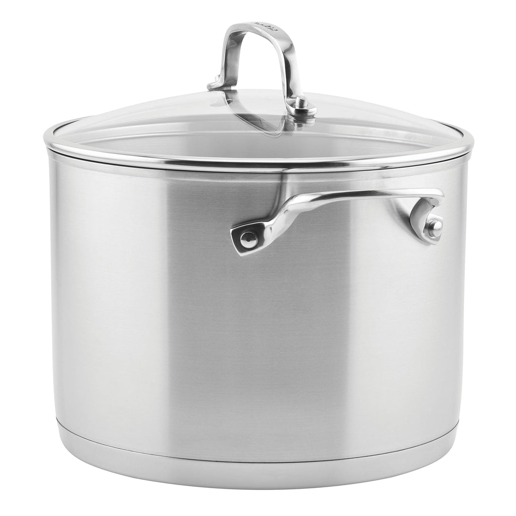Stainless Steel 3-Ply Base Induction Stock Pot with Lid, 8-Quart F851