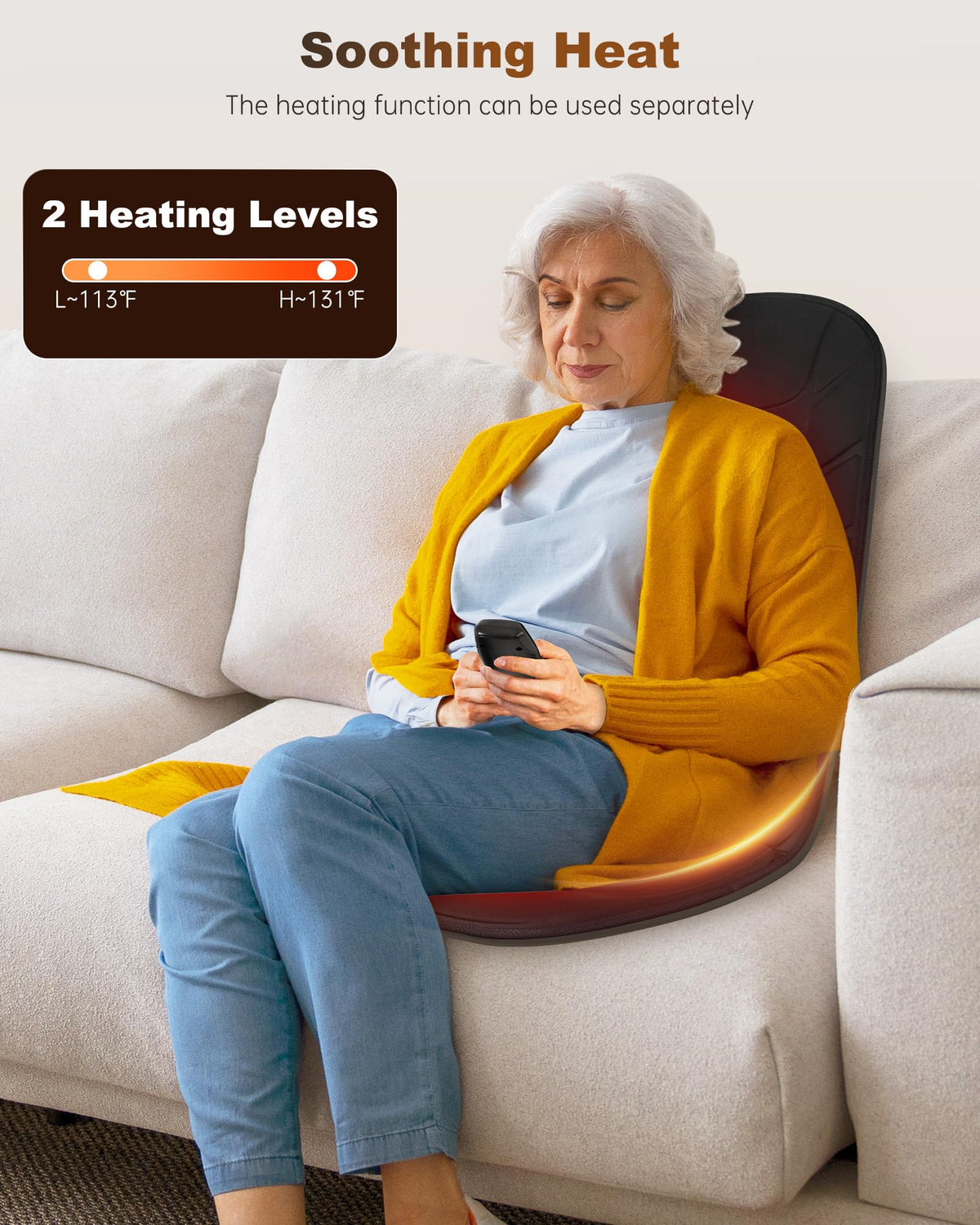 Vibration Back Massage Seat Cushion with Heat D522