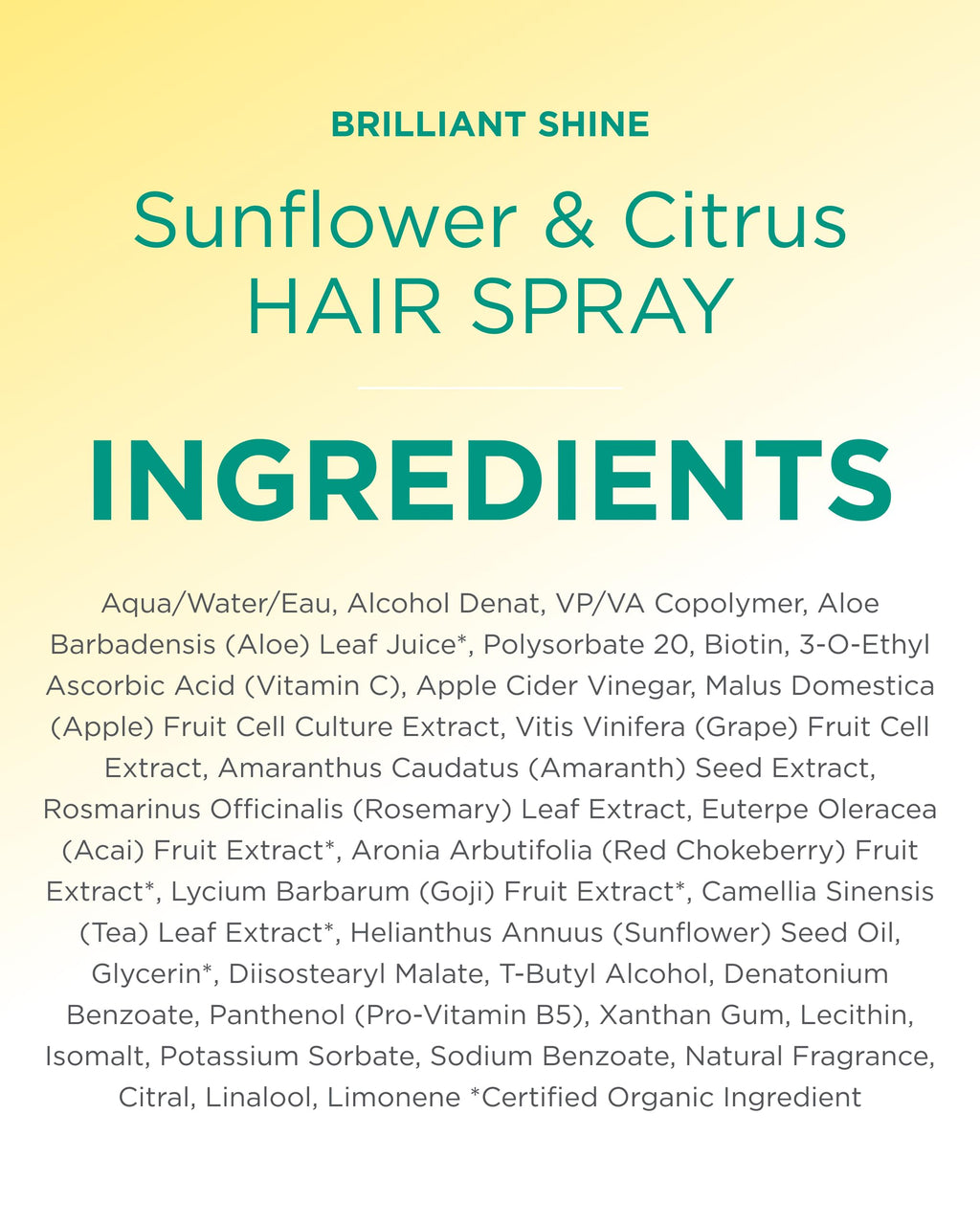Sunflower & Citrus Hair Spray 8.2 fl oz N148
