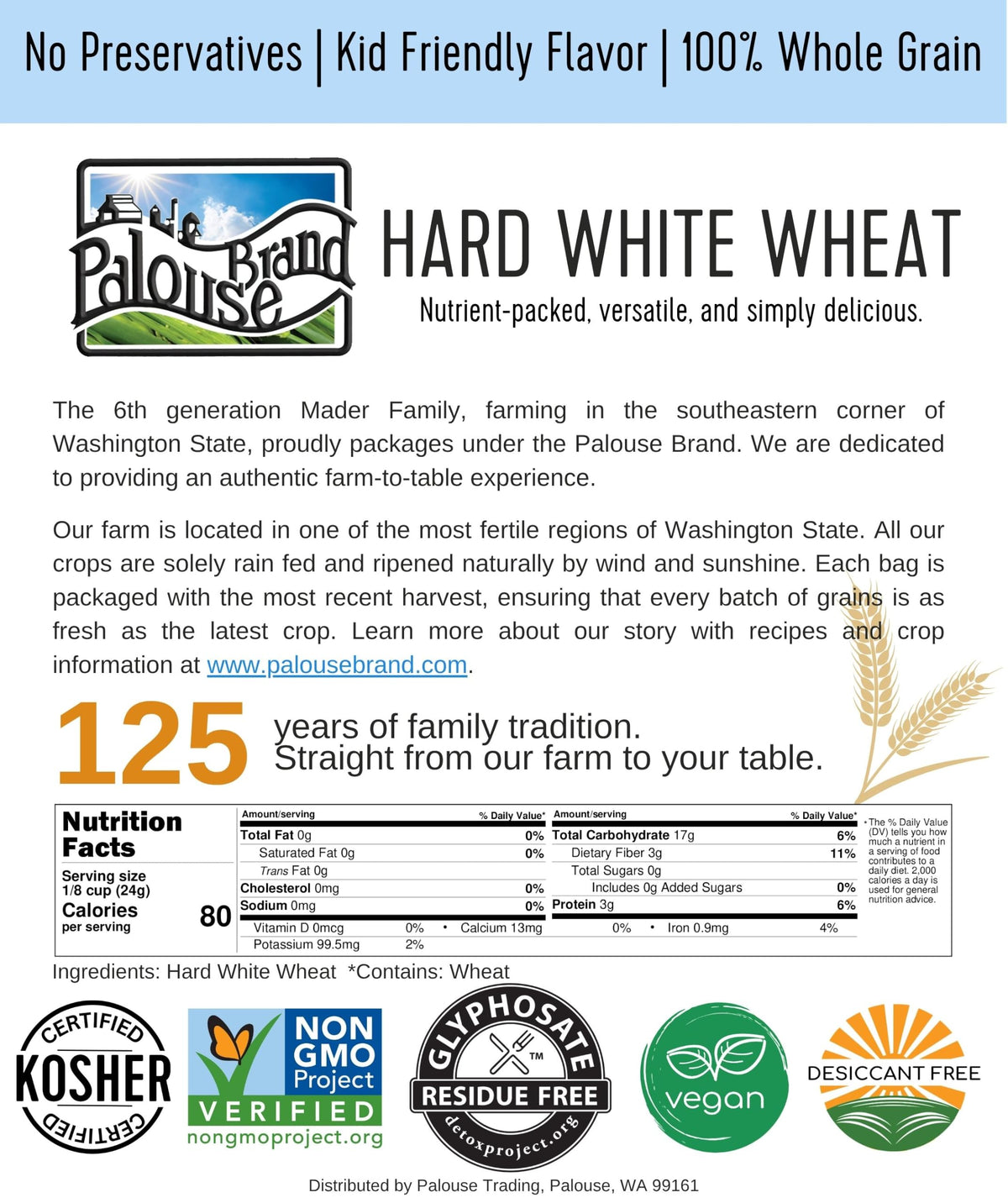 Hard White Wheat Berries 5 lbs O7332
