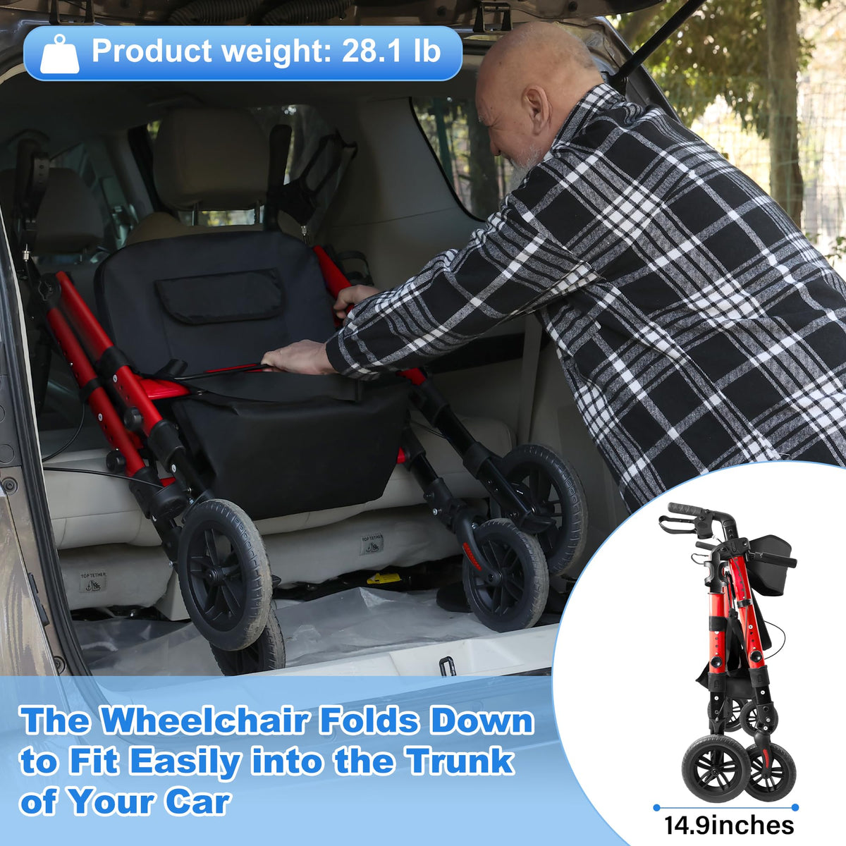 2-in-1 Rollator Wheelchair Combo H8792