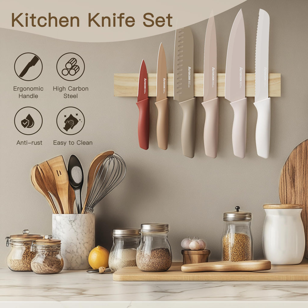 13 Piece Stainless Steel Kitchen Knife Set with Blade Guards C650