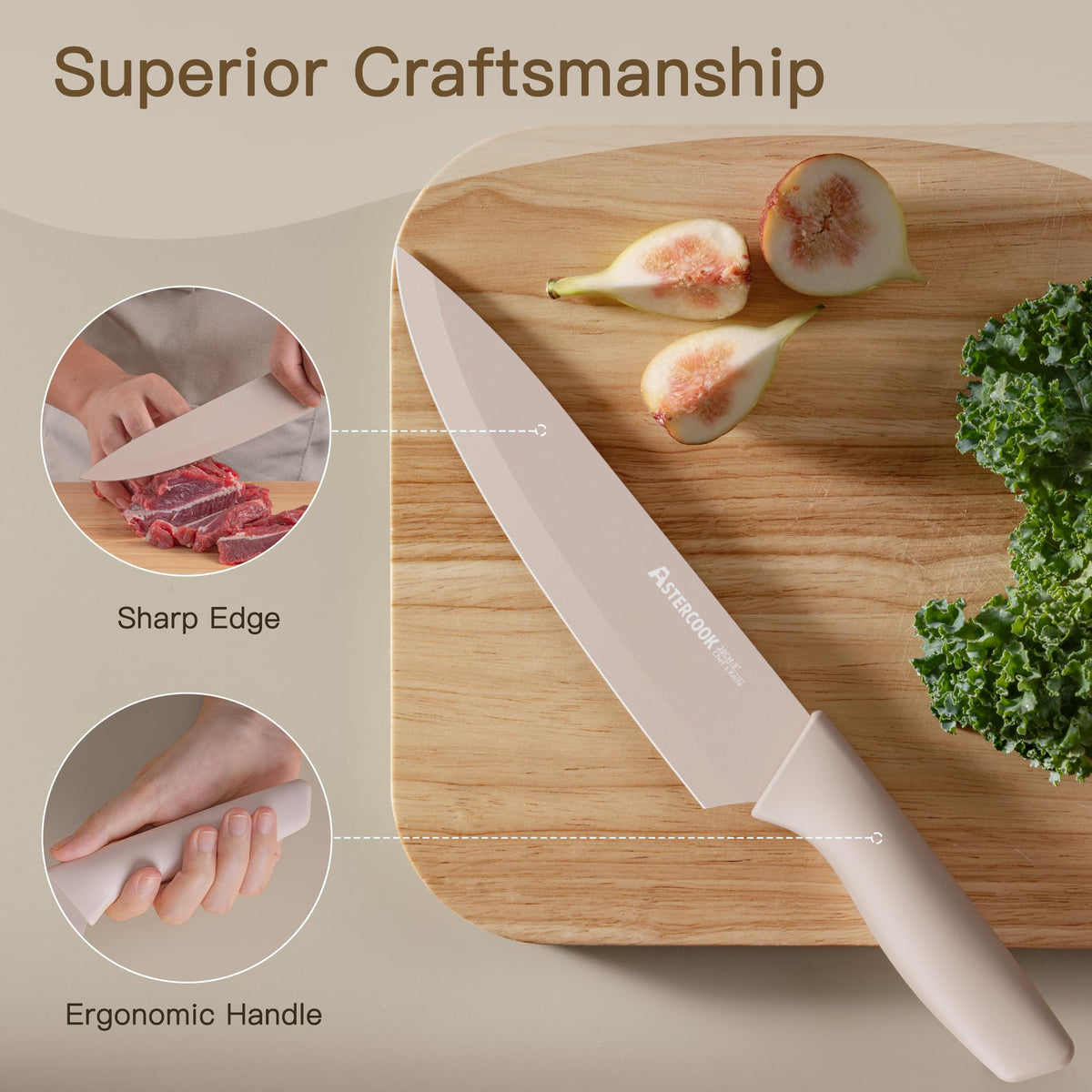 13 Piece Stainless Steel Kitchen Knife Set with Blade Guards C650