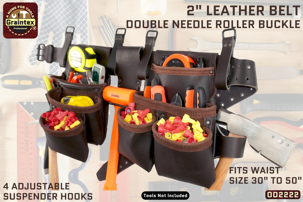 13 Pocket Leather Tool Belt U628384