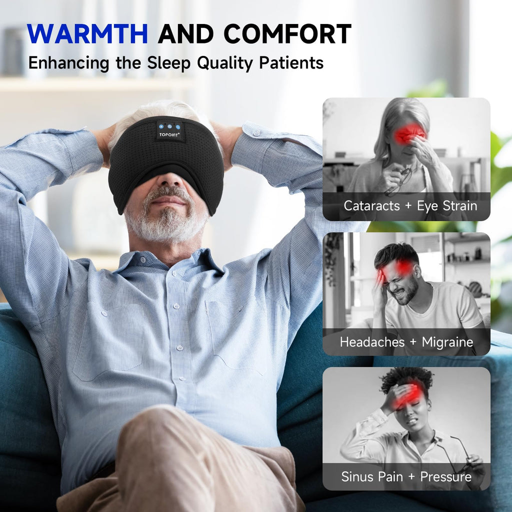 Cotton Sleep Mask Headphones Bluetooth Wireless with Microphone G41615
