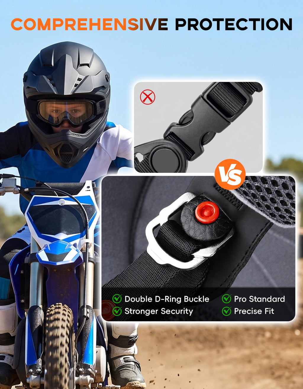 Black Youth Kids Full Face Motocross Helmet X6467