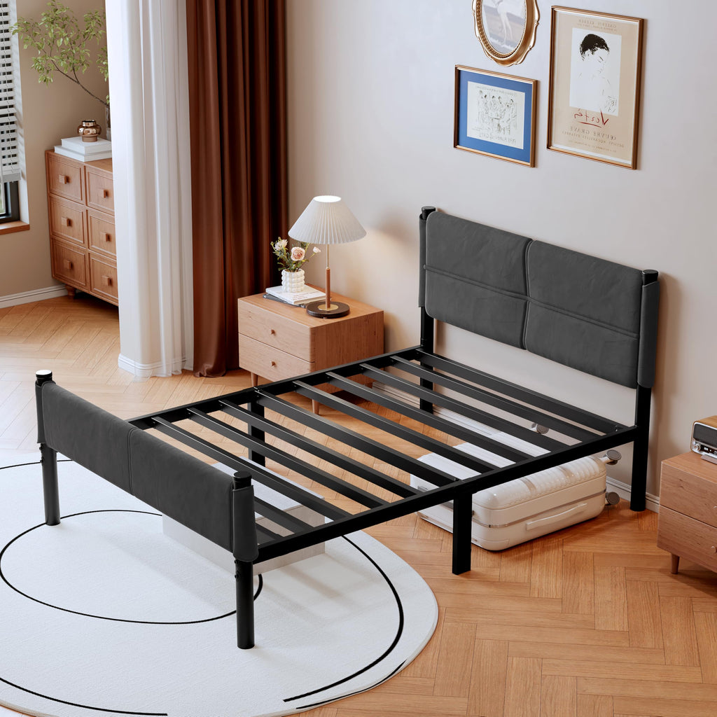 14 Inch Twin Size Grey Metal Bed Frame C275
