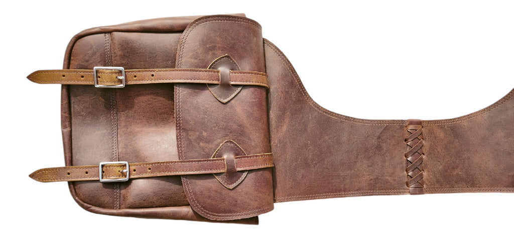 Leather Saddle Bag with Adjustable Strap 11X11X3.5 Inch Z221