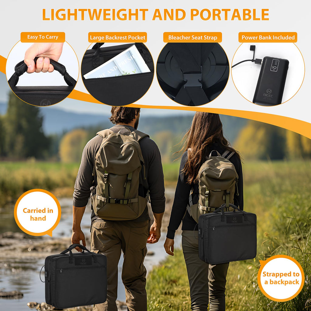 Heated Stadium Seat Cushion with Back 2 Pack R86401
