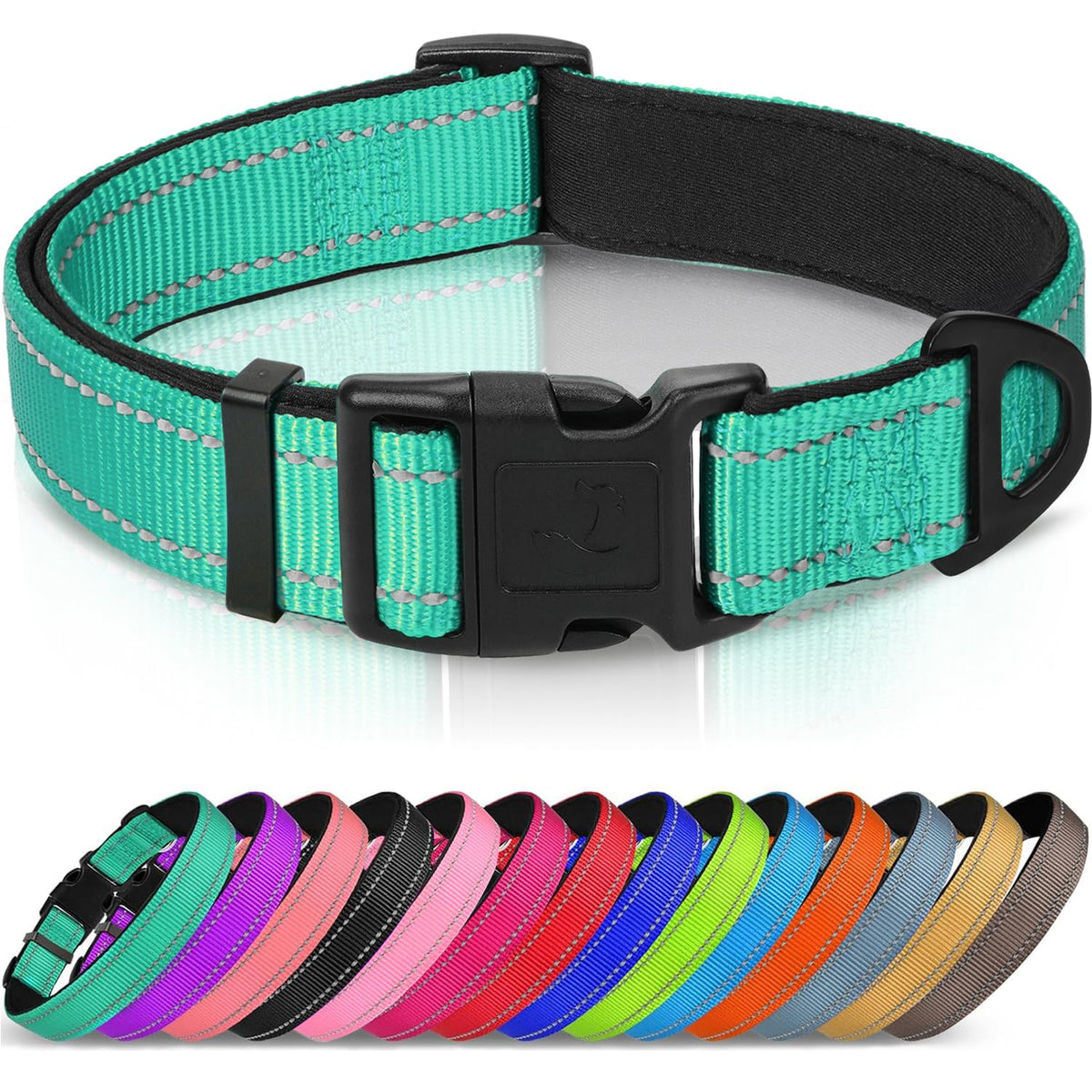 Reflective Adjustable Neoprene Padded Dog Collar N9066
