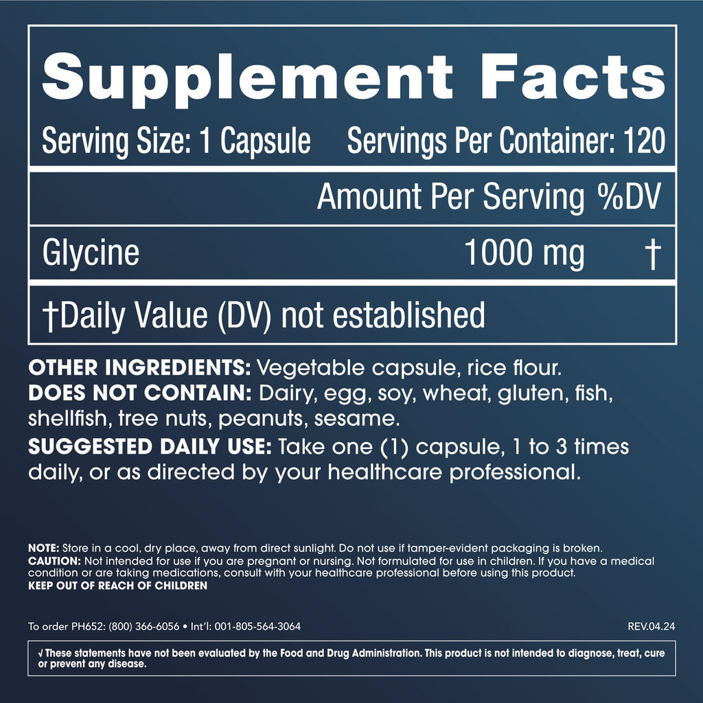 Glycine 1000 mg 120 Capsules G65694