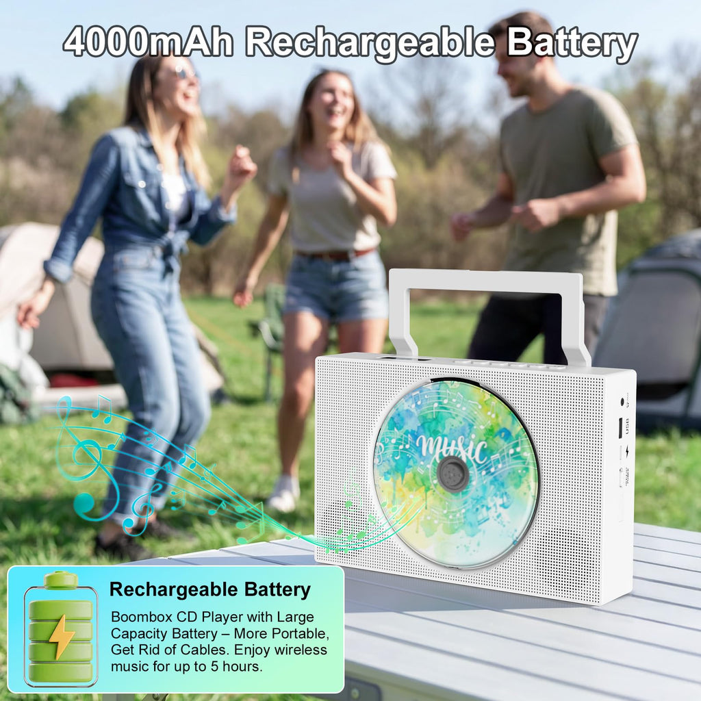 Portable CD Player with Bluetooth & Speakers N11565