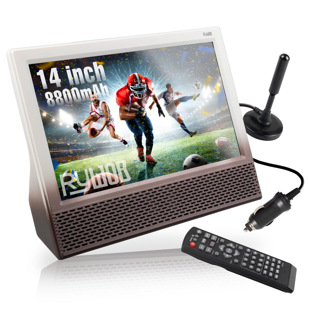 14'' Portable TV with Antenna, 8800mAh Rechargeable Battery J751