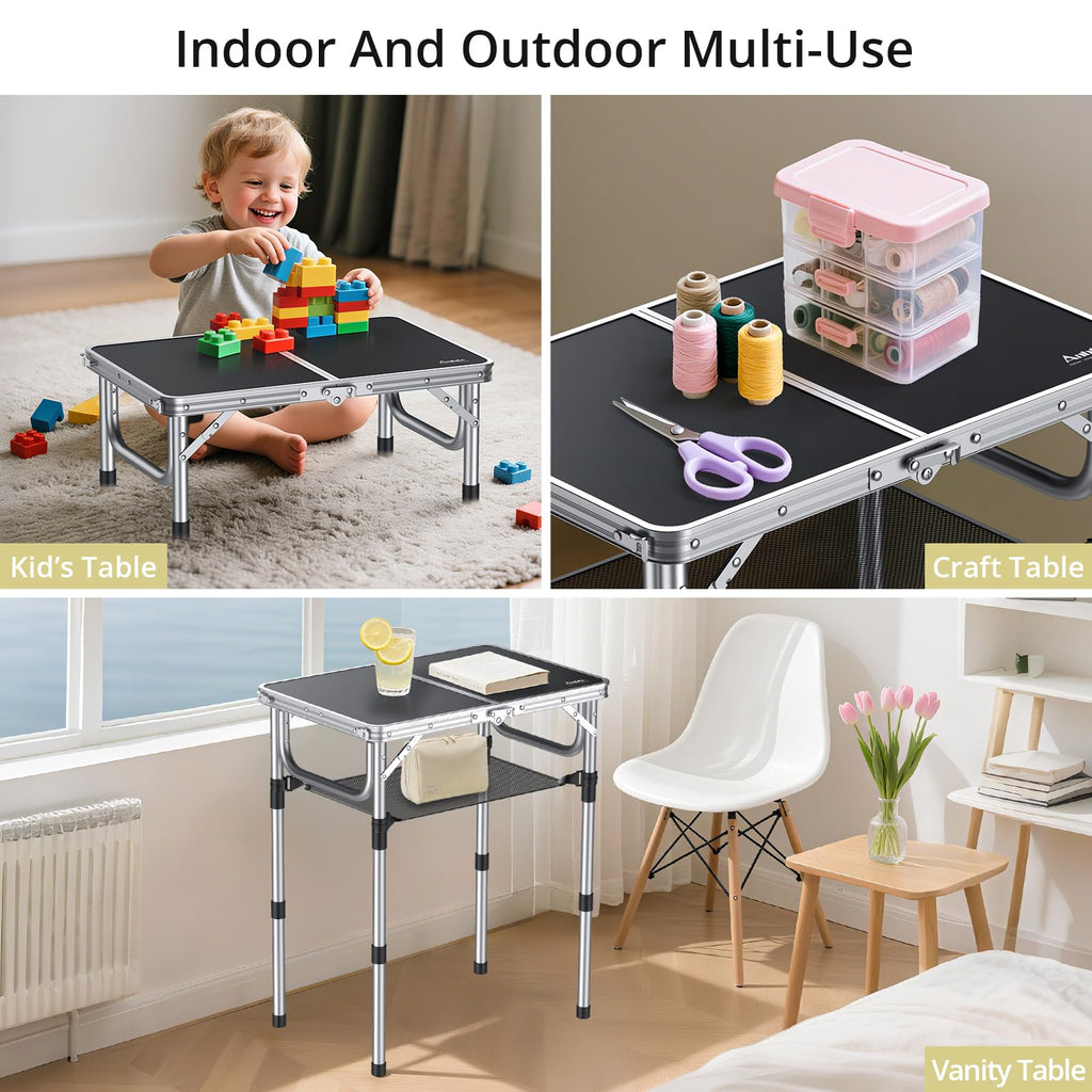 Folding Camping Table 24"X 16" Adjustable Height Z7205