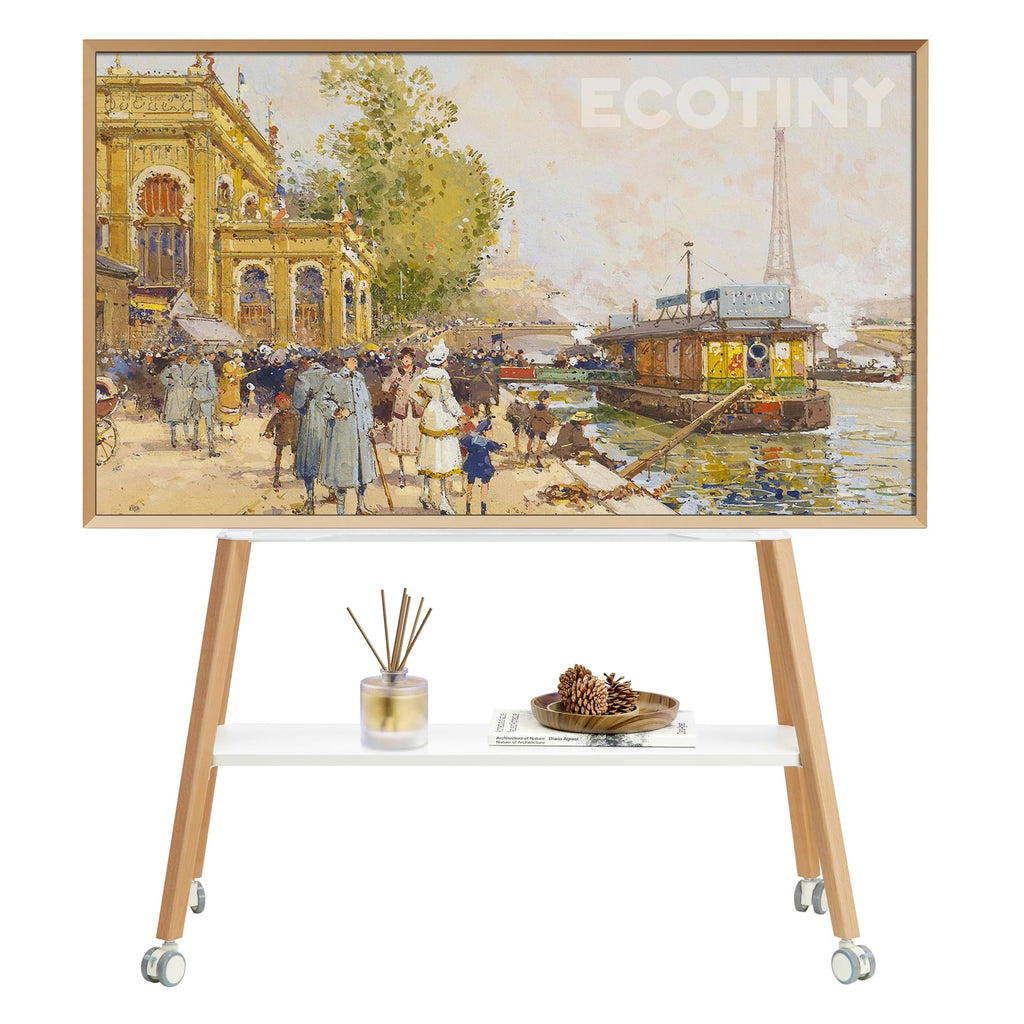 White Rolling Easel TV Stand Z5529