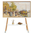 White Rolling Easel TV Stand Z5529