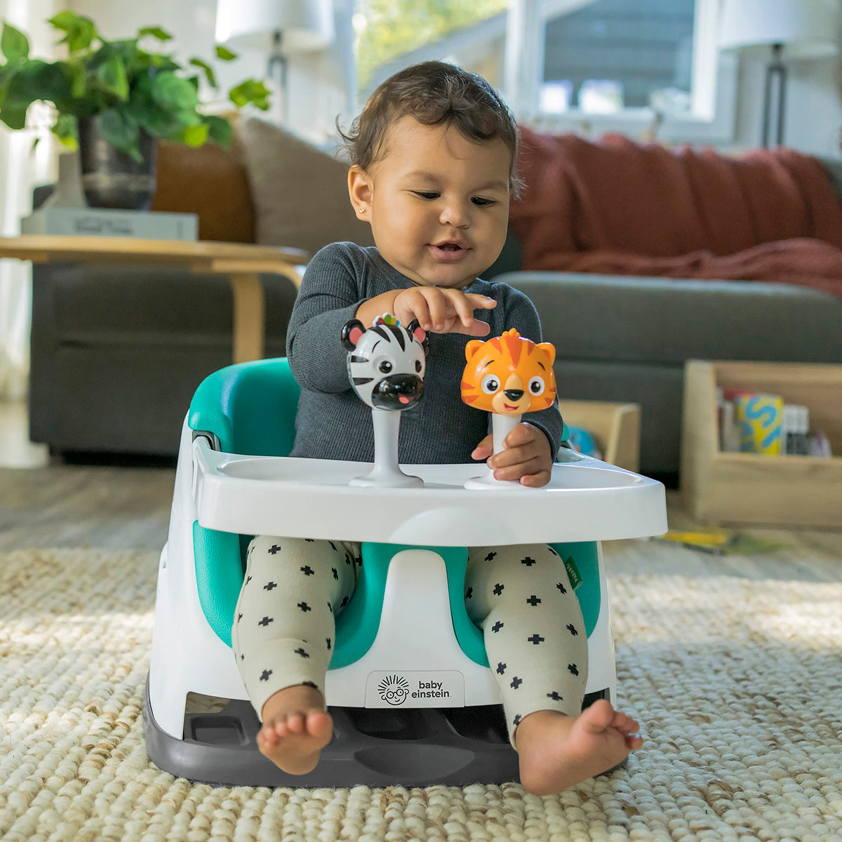 Booster Feeding & Floor Activity Seat with Self-Storing Tray F8997