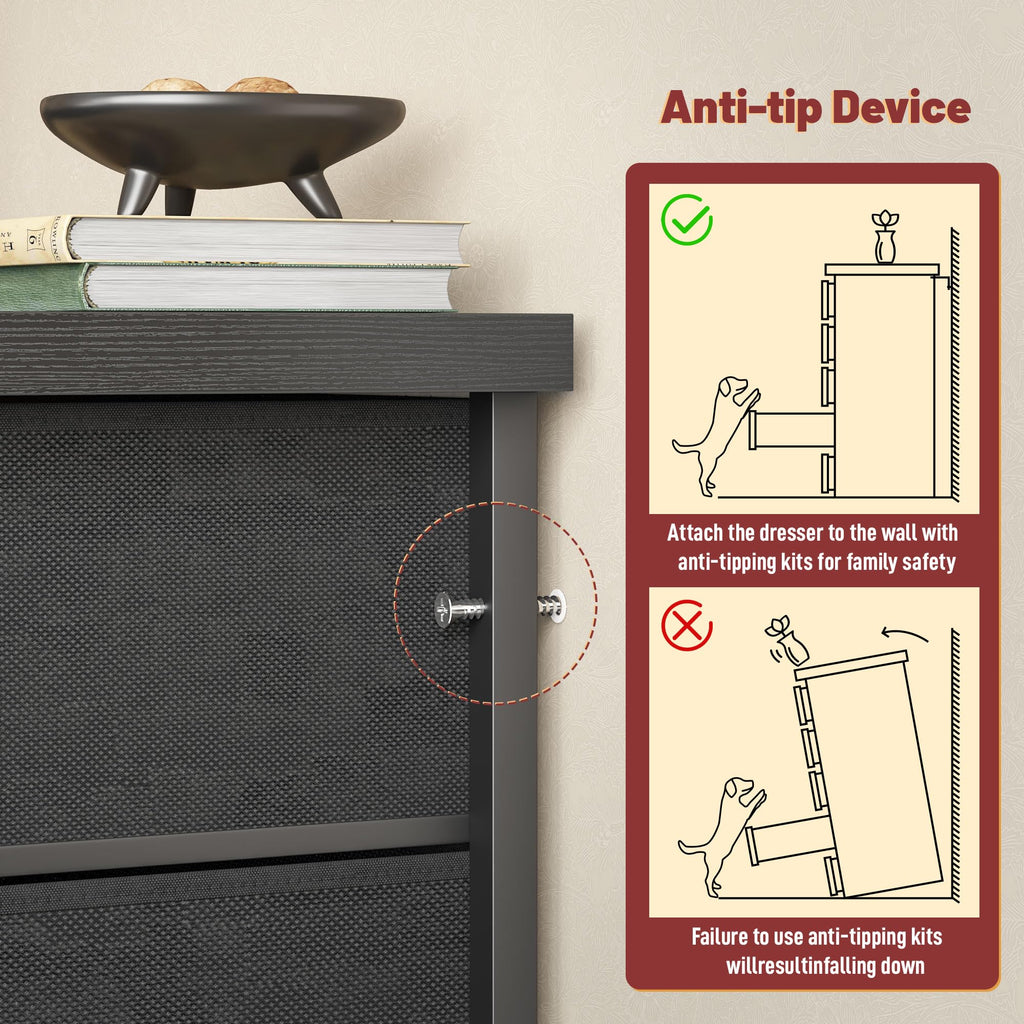 Black 12 Drawer Dresser N13038