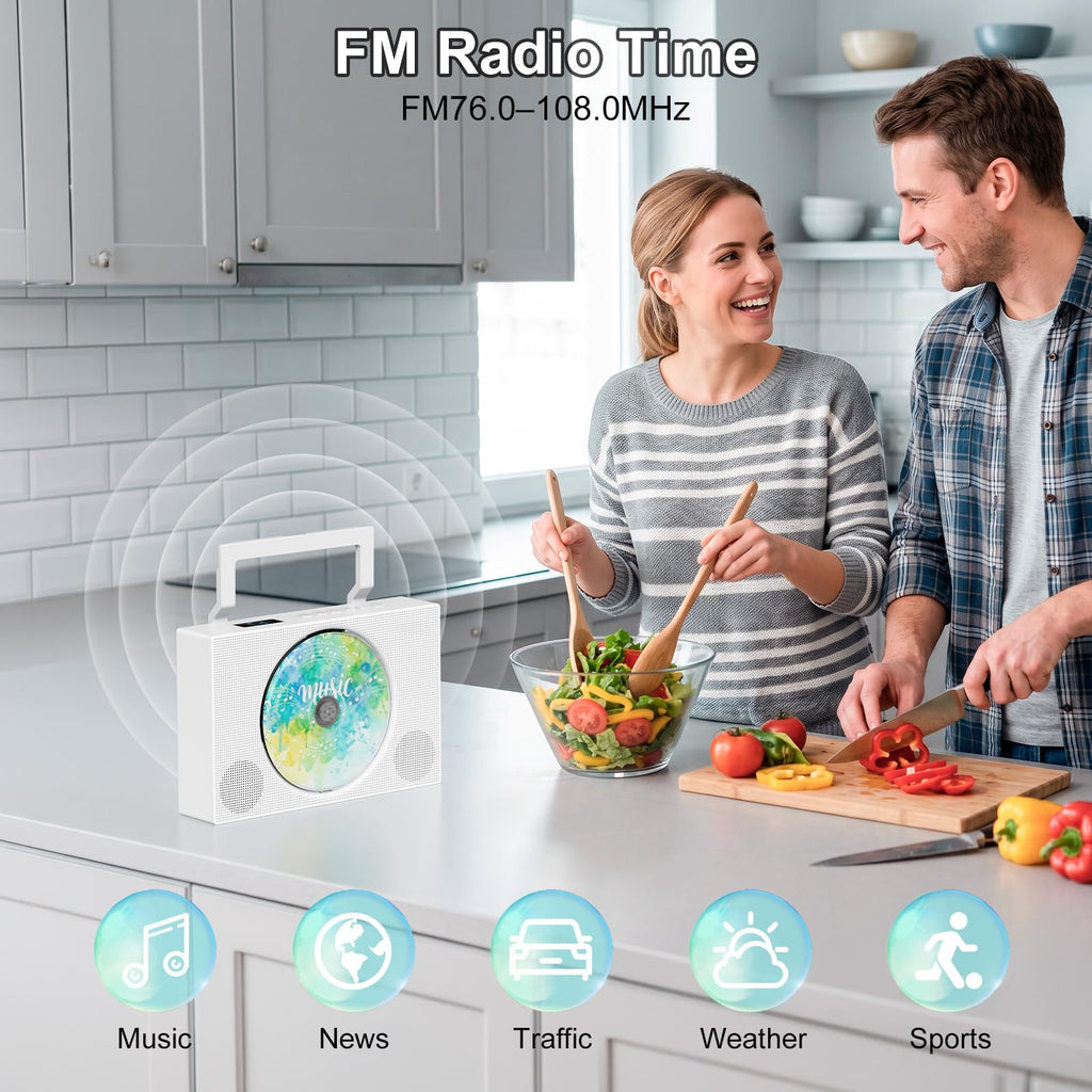 Portable CD Player with Bluetooth & Speakers N11565
