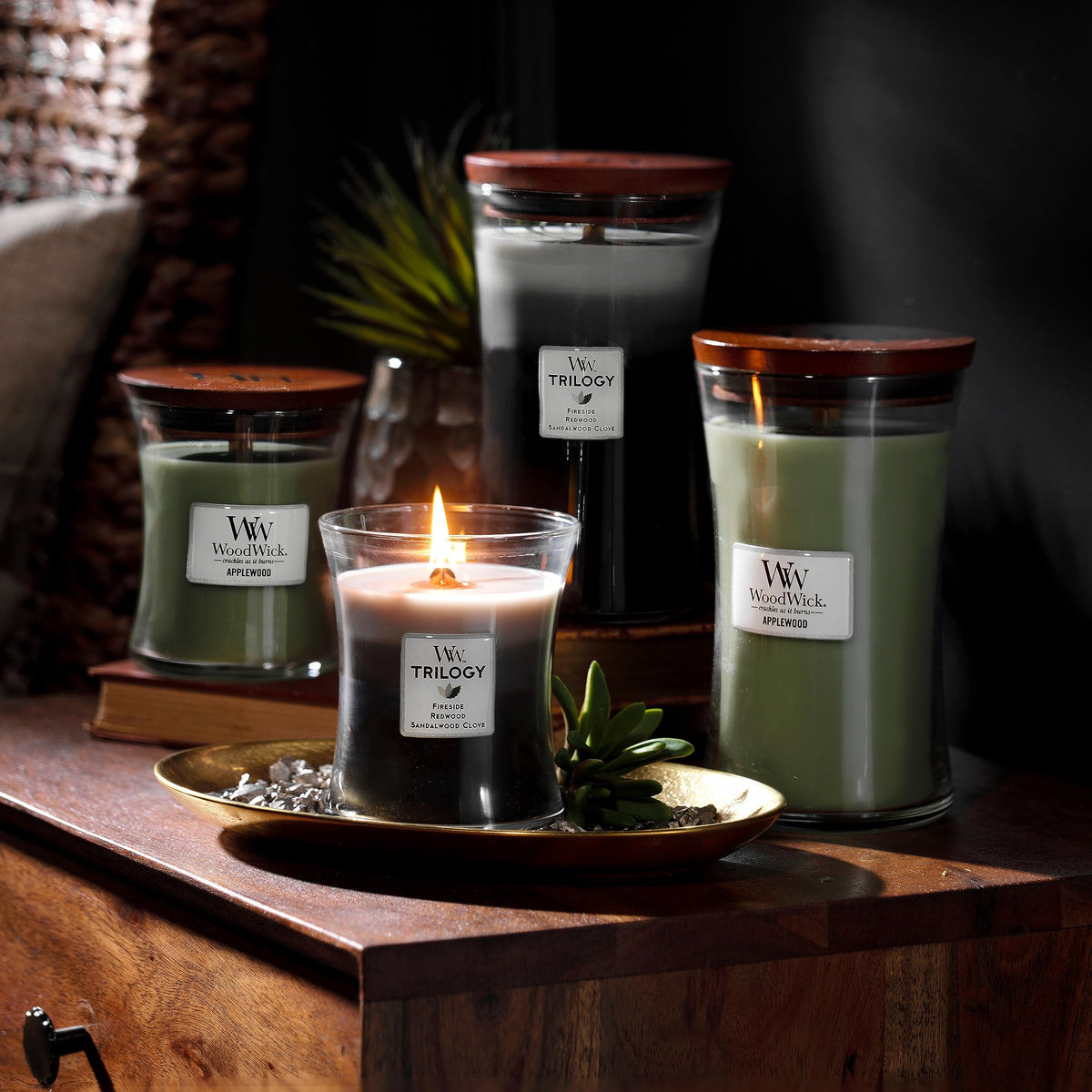 Scented Trilogy Candle with Crackling Wick T337539