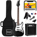 39in Full Size Beginner Electric Guitar Starter Kit with Case, Amp, Strings, Pick - Jet Black J84457