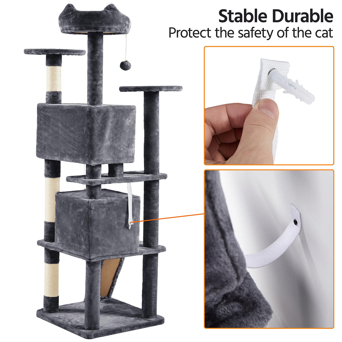 70in Cat Tree with Sisal Scratching Post V3784