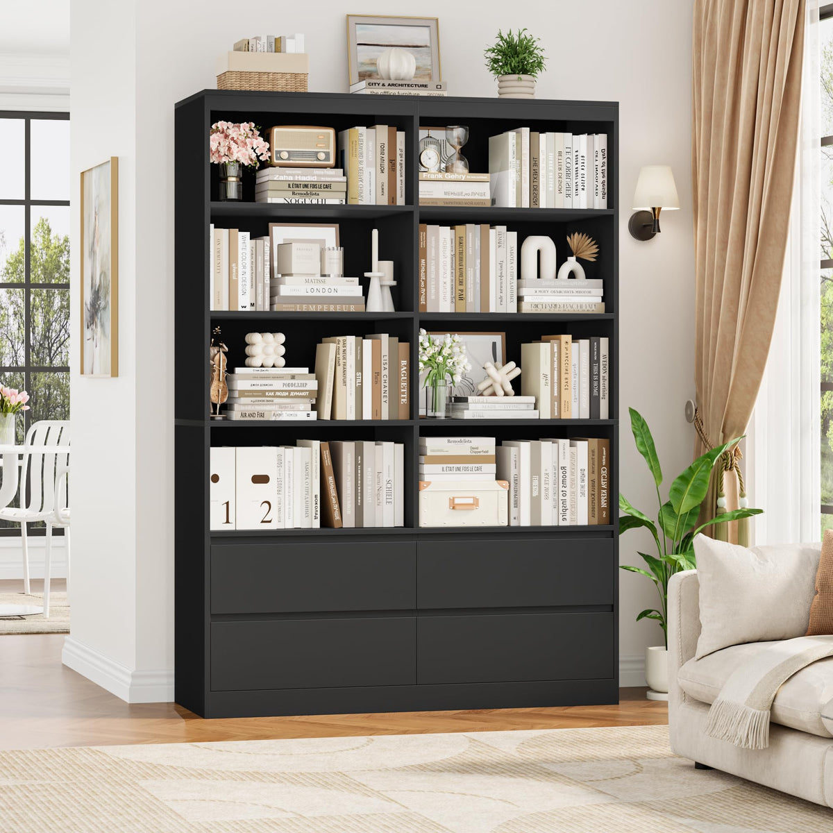 Black 4 Drawer Bookshelf M60164