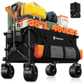 220L Collapsible Beach Wagon Cart with Big Wheels, Black X250257