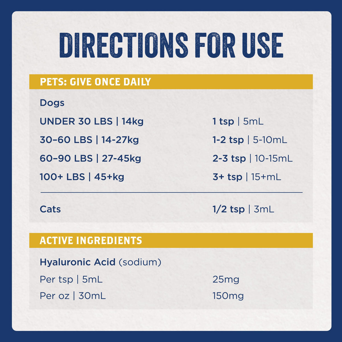 Hyaluronic Acid Hip & Joint Supplement for Dogs & Cats, 16 oz Z769